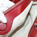 GUCCI Bamboo Hand Bag Leather 2way Red Gold 323660 Auth 125733-11