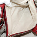 GUCCI Bamboo Hand Bag Leather 2way Red Gold 323660 Auth 125733-22