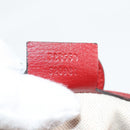 GUCCI Bamboo Hand Bag Leather 2way Red Gold 323660 Auth 125733-12