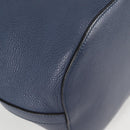 GUCCI Bamboo Hand Bag Leather 2way Blue Gold 387613 Auth 125734-10