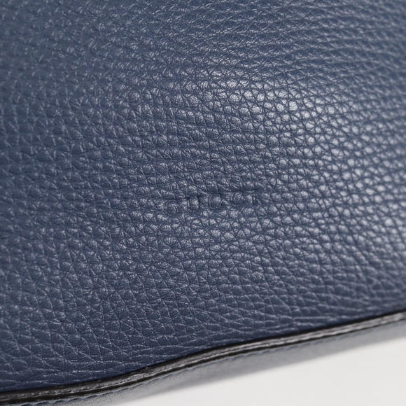 GUCCI Bamboo Hand Bag Leather 2way Blue Gold 387613 Auth 125734