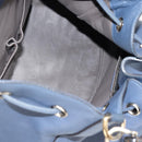 GUCCI Bamboo Hand Bag Leather 2way Blue Gold 387613 Auth 125734-18