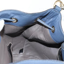 GUCCI Bamboo Hand Bag Leather 2way Blue Gold 387613 Auth 125734-19