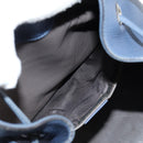 GUCCI Bamboo Hand Bag Leather 2way Blue Gold 387613 Auth 125734-21