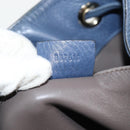 GUCCI Bamboo Hand Bag Leather 2way Blue Gold 387613 Auth 125734-22