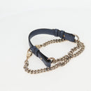 GUCCI Bamboo Hand Bag Leather 2way Blue Gold 387613 Auth 125734-23