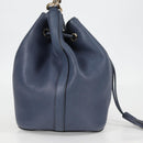 GUCCI Bamboo Hand Bag Leather 2way Blue Gold 387613 Auth 125734-5