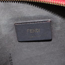 FENDI Zucca Shoulder Bag Leather Red Gold Auth 125736-14