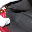 FENDI Zucca Shoulder Bag Leather Red Gold Auth 125736-17