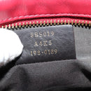 FENDI Zucca Shoulder Bag Leather Red Gold Auth 125736-18