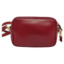 FENDI Zucca Shoulder Bag Leather Red Gold Auth 125736-3