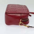 FENDI Zucca Shoulder Bag Leather Red Gold Auth 125736-5