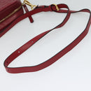 FENDI Zucca Shoulder Bag Leather Red Gold Auth 125736-7