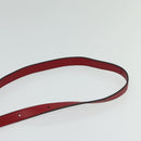 FENDI Zucca Shoulder Bag Leather Red Gold Auth 125736-8