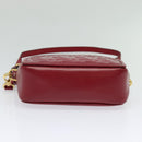 FENDI Zucca Shoulder Bag Leather Red Gold Auth 125736-9