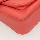 FENDI Chain Shoulder Bag Leather Pink Silver Auth 125738-10