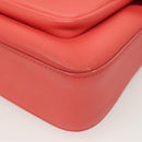 FENDI Chain Shoulder Bag Leather Pink Silver Auth 125738-11