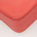 FENDI Chain Shoulder Bag Leather Pink Silver Auth 125738-12