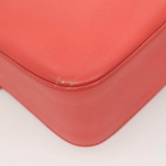 FENDI Chain Shoulder Bag Leather Pink Silver Auth 125738