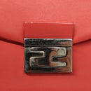 FENDI Chain Shoulder Bag Leather Pink Silver Auth 125738-14