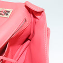 FENDI Chain Shoulder Bag Leather Pink Silver Auth 125738-19