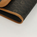 Christian Dior Honeycomb Canvas Chain Shoulder Bag PVC Black Gold Auth 125740-9