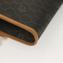 Christian Dior Honeycomb Canvas Chain Shoulder Bag PVC Black Gold Auth 125740-15