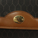 Christian Dior Honeycomb Canvas Chain Shoulder Bag PVC Black Gold Auth 125740-10