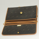 Christian Dior Honeycomb Canvas Chain Shoulder Bag PVC Black Gold Auth 125740-11