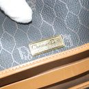 Christian Dior Honeycomb Canvas Chain Shoulder Bag PVC Black Gold Auth 125740-17