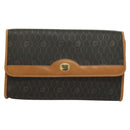 Christian Dior Honeycomb Canvas Chain Shoulder Bag PVC Black Gold Auth 125740-13