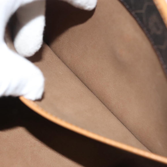 Christian Dior Honeycomb Canvas Chain Shoulder Bag PVC Black Gold Auth 125740