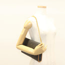 Christian Dior Honeycomb Canvas Chain Shoulder Bag PVC Black Gold Auth 125740-21