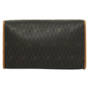 Christian Dior Honeycomb Canvas Chain Shoulder Bag PVC Black Gold Auth 125740-2