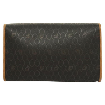 Christian Dior Honeycomb Canvas Chain Shoulder Bag PVC Black Gold Auth 125740 - 0