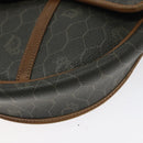Christian Dior Honeycomb Canvas Shoulder Bag PVC Green Gold Auth 125741-14