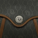 Christian Dior Honeycomb Canvas Shoulder Bag PVC Green Gold Auth 125741-14