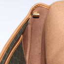 Christian Dior Honeycomb Canvas Shoulder Bag PVC Green Gold Auth 125741-19