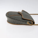 Christian Dior Honeycomb Canvas Shoulder Bag PVC Green Gold Auth 125741-3