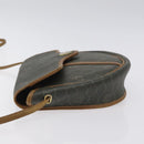 Christian Dior Honeycomb Canvas Shoulder Bag PVC Green Gold Auth 125741-4