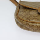 CELINE Macadam Canvas Shoulder Bag Beige Gold Auth 125742-9