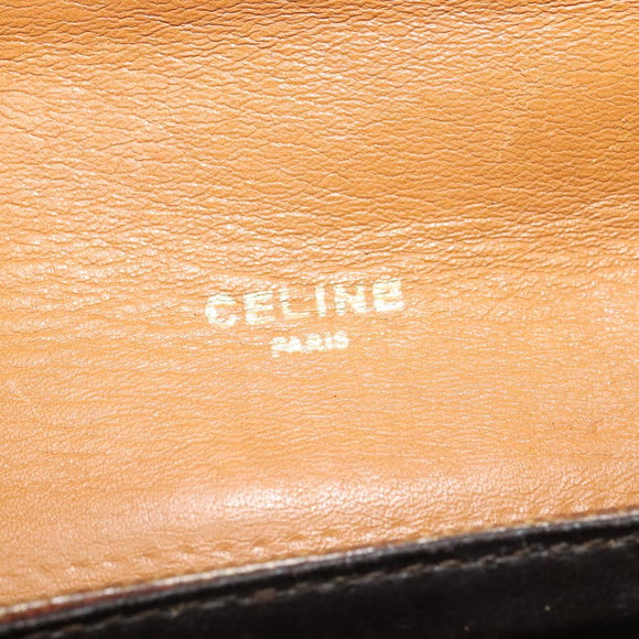 CELINE Macadam Canvas Shoulder Bag Beige Gold Auth 125742