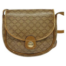 CELINE Macadam Canvas Shoulder Bag Beige Gold Auth 125742-13