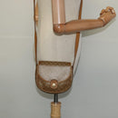 CELINE Macadam Canvas Shoulder Bag Beige Gold Auth 125742-21