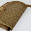 CELINE Macadam Canvas Shoulder Bag Beige Gold Auth 125742-6