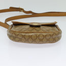 CELINE Macadam Canvas Shoulder Bag Beige Gold Auth 125742-5