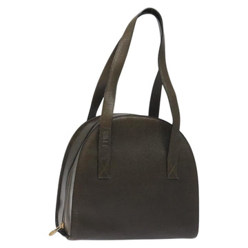 CELINE Shoulder Bag Leather Green Gold Auth 125743