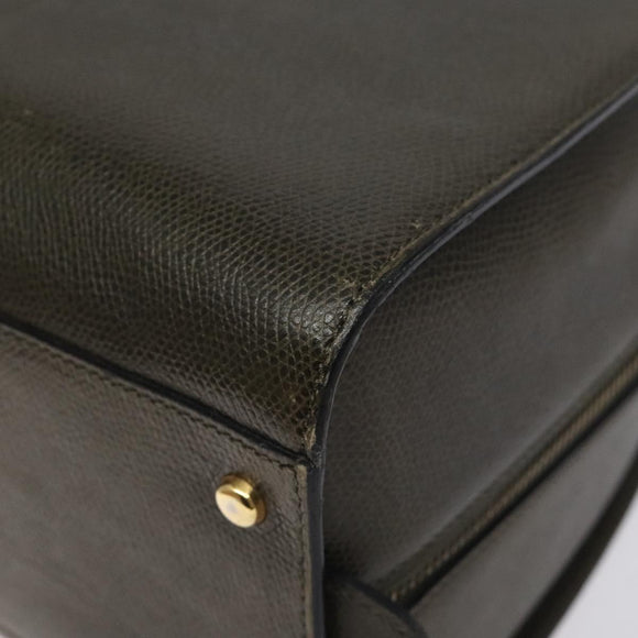 CELINE Shoulder Bag Leather Green Gold Auth 125743