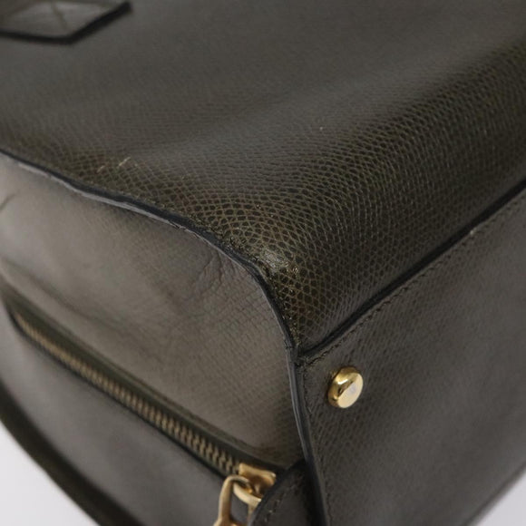 CELINE Shoulder Bag Leather Green Gold Auth 125743