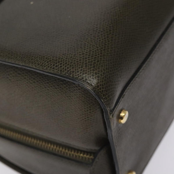 CELINE Shoulder Bag Leather Green Gold Auth 125743